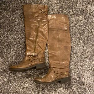 Tan/brown over the knee boots